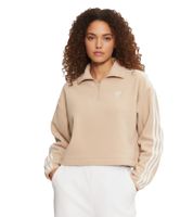Pull polaire adidas doux et confortable à demi-zip pour femme, chemise polaire durable à demi-zip IY7267 Beige
