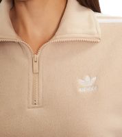 Pull polaire adidas doux et confortable à demi-zip pour femme, chemise polaire durable à demi-zip IY7267 Beige