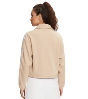 Pull polaire adidas doux et confortable à demi-zip pour femme, chemise polaire durable à demi-zip IY7267 Beige