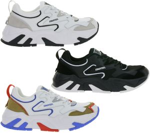 Extravagant STARTER Buffalo Men's Sneakers with Genuine Leather and Suede - Retro Sneakers in 90s Style SMB102321 White/Multicolor, Black, or White