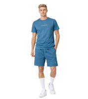 2-teiliges ON THAT ASS Herren Summer Set aus Baumwolle T-Shirt & Shorts bequemes Sommer-Outfit im modernen Stil Blau/Lime