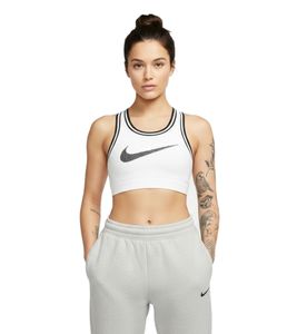 Nike Jersey Sports Bra for Women with Dry-Fit Technology, Sports Bralette, Bustier Bra FV6275-100, White/Black