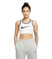 Nike Jersey Sports Bra for Women with Dry-Fit Technology, Sports Bralette, Bustier Bra FV6275-100, White/Black