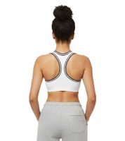 Nike Jersey Sports Bra for Women with Dry-Fit Technology, Sports Bralette, Bustier Bra FV6275-100, White/Black