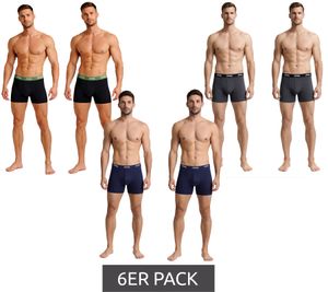 6-Pack Jeep Basic Boxer Shorts for Men, Cotton Underwear I101545-001, Black, Dark Gray, or Dark Blue