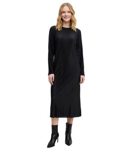 Timeless Women's Midi Dress, Long-Sleeved Dress with Crinkle Effect, Sheath Dress, Business Dress 932812 Black