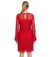 Elegant Women's Lace Mini Dress with Long Puff Sleeves, Evening Dress 912856 Red