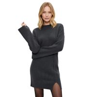 Cozy Women's Knit Dress, Long-Sleeved Mini Dress with Slit, Plus Sizes 955805 Gray