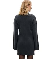 Cozy Women's Knit Dress, Long-Sleeved Mini Dress with Slit, Plus Sizes 955805 Gray