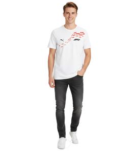 Sporty PUMA x F1 Formula 1 Motorsport Men's T-Shirt, Cotton Shirt, F1 Classic 701228160 002 White