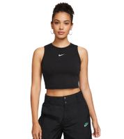 NIKE Sportswear Essentials Damen Crop-Top Tank-Top mit Swoosh-Logo Sport-Shirt FB8279-0100 Schwarz