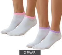 Lot de 2 paires de chaussettes pour femmes, 90 deniers, opaques et chaudes en coton, blanc/rose ou blanc/lilas