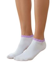 Lot de 2 paires de chaussettes pour femmes, 90 deniers, opaques et chaudes en coton, blanc/rose ou blanc/lilas