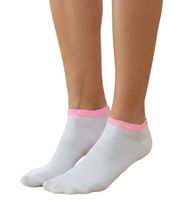 Lot de 2 paires de chaussettes pour femmes, 90 deniers, opaques et chaudes en coton, blanc/rose ou blanc/lilas