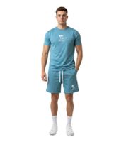 2-Piece ON THAT ASS Zane Men's Sports Set Performance Set Gym Outfit with T-Shirt & Shorts Blue