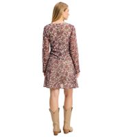 Summer Women's Mini Dress with Paisley Pattern Chiffon Dress 928788 Beige/Purple/Gray