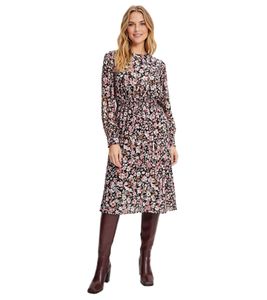 Abito estivo da donna in chiffon con stampa floreale, taglie forti 917915 Nero/Multicolore
