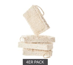 4er Pack Saugstarker Swuper Baumwoll-Spülschwamm nachhaltiger Schwamm Putzmittel Beige/Weiß