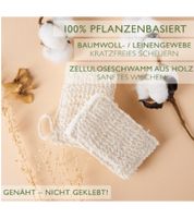 4er Pack Saugstarker Swuper Baumwoll-Spülschwamm nachhaltiger Schwamm Putzmittel Beige/Weiß