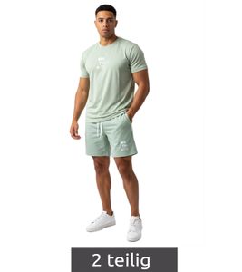 2-Piece ON THAT ASS Zane Men's Workout Set, Gym Outfit with T-Shirt & Shorts, Green