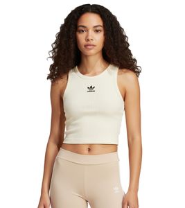 adidas Cloud Women's Lightweight Ribbed Tank Top Crop Top Cotton Shirt Fitness Shirt IY9648 White