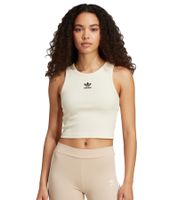 adidas Cloud Women's Lightweight Ribbed Tank Top Crop Top Cotton Shirt Fitness Shirt IY9648 White