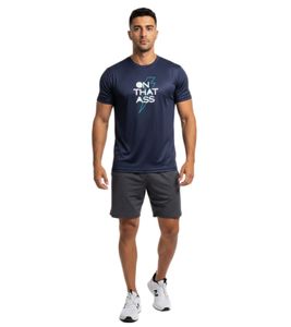 Modern ON THAT ASS Charlie Men's Sports T-Shirt Fitness Performance Shirt with Stylish Design Dark Blue