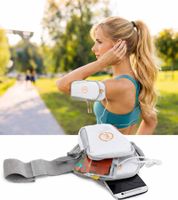 Brassard de sport Echelon Lime pour téléphone avec ouverture pour écouteurs, étui de jogging, gris clair