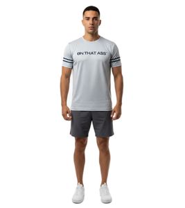 Modern ON THAT ASS Matic Men's Sports T-Shirt Fitness Performance Shirt with Stylish Design Gray