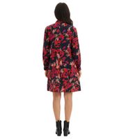 Wide Women's Mini Dress with Floral Print and Tie Neck Chiffon Dress 937133 Blue/Red/Multicolor