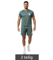 2-teiliges ON THAT ASS Reno Herren Sport-Set Trainings-Set Gym Outfit mit T-Shirt & Shorts Grün