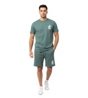 2-teiliges ON THAT ASS Brooklyn Herren Summer Set aus Baumwolle T-Shirt & Shorts bequemes Sommer-Outfit im modernen Stil Grün