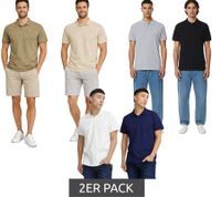 2-Pack Classic BLEND Men's Cotton Polo Shirts Shirt 20718074 White/Blue, Beige/Brown, or Gray/Black