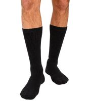 3 Pairs of Circulation-Friendly SOCKSWEAR Diabetic Socks for Women and Men, Cotton Socks with Comfort Cuff, Black
