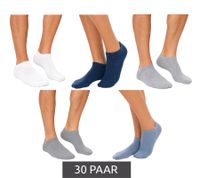 nachhaltige 30 Paar Unisex Baumwoll-Socken schlichte Sneaker-Socken Kurz-Socken Strümpfe Grau/Weiß/Hell-Grau/Hell-Blau/Dunkelblau