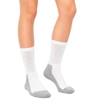 3 Pairs of Circulation-Friendly SOCKSWEAR Diabetic Socks for Women and Men, Cotton Socks with Comfort Cuff, White/Gray