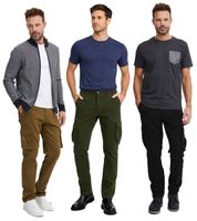 Classic FQ1924 FQHarris Men's Cargo Pants with Button and Zip - Casual Trousers 21900476-ME in Brown, Green, or Black