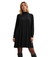 Feminine Women's Dress in Viscose Blend, Mini Dress with Patch Side Pockets, Evening Dress 955000 Black