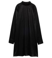 Feminine Women's Dress in Viscose Blend, Mini Dress with Patch Side Pockets, Evening Dress 955000 Black