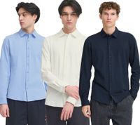 Classic CASUAL FRIDAY CFFolke LS Men's Long-Sleeve Business Shirt with Button Placket 20505638 Light Blue, White, or Dark Blue