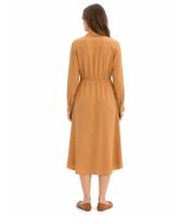 Classic Women's Shirt Dress in Viscose Blend Maxi Dress 943847 Light Brown