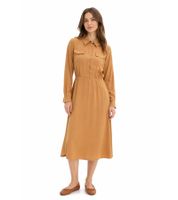 Classic Women's Shirt Dress in Viscose Blend Maxi Dress 943847 Light Brown