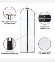 Breathable Luk-Aves Garment Bag for Wedding Dresses, 180cm or 140cm, White