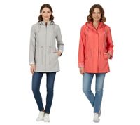 Timeless Wedolina Linda Women's Transitional Jacket, Short Coat with Detachable Hood, Sporty Spring Jacket, Peach-Orange or Light Gray