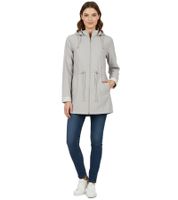 Timeless Wedolina Linda Women's Transitional Jacket, Short Coat with Detachable Hood, Sporty Spring Jacket, Peach-Orange or Light Gray