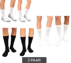 3 Pairs of Circulation-Friendly SOCKSWEAR Diabetic Socks for Women and Men, Cotton Socks with Comfort Cuff, White, Black, or White/Gray