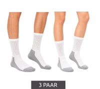 3 Pairs of Circulation-Friendly SOCKSWEAR Diabetic Socks for Women and Men, Cotton Socks with Comfort Cuff, White, Black, or White/Gray