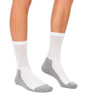 3 Pairs of Circulation-Friendly SOCKSWEAR Diabetic Socks for Women and Men, Cotton Socks with Comfort Cuff, White, Black, or White/Gray
