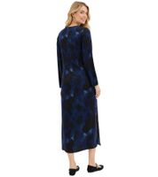 Abito midi da donna in raso con stampa astratta - Abito da sera 941633 Blu/Nero