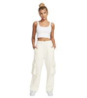 Comfortable NIKE Dance Cargo Women's Jogging Pants - Comfortable Sports Pants with Cargo Pockets - Cotton Pants FV7520-281 Brown or FV7512-133 Wool-White